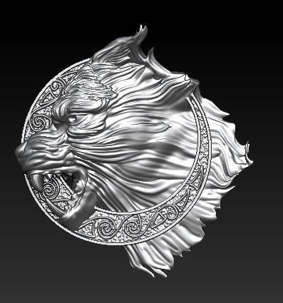 wolf pendant 3D model_1