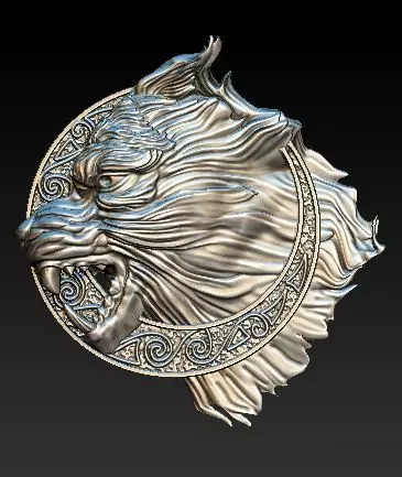 wolf pendant 3D model_0