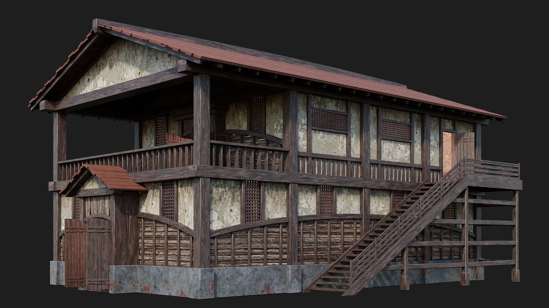 Medieval House Building 4K Textures GameReady 157 Low-poly 3D model_7