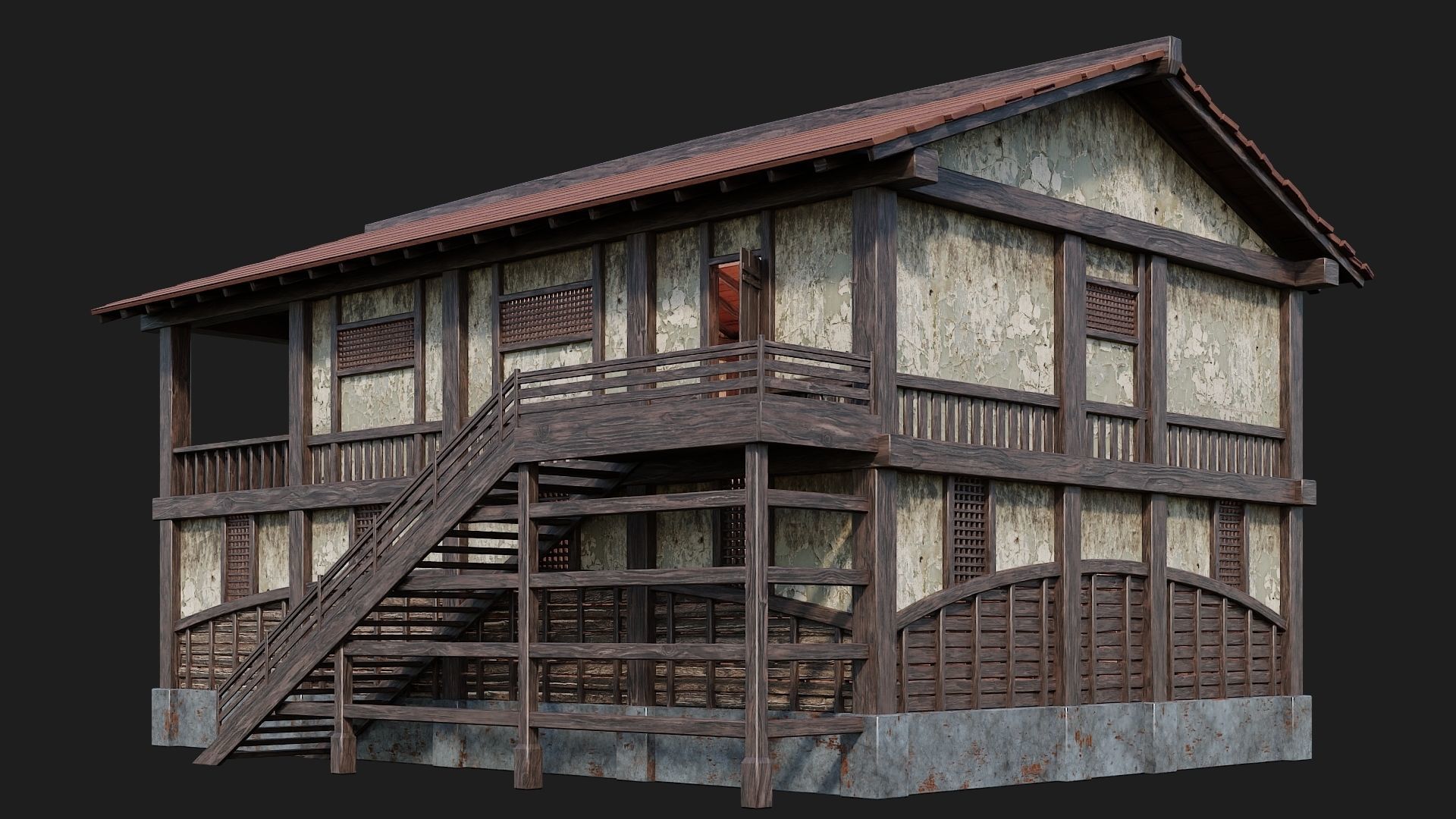 Medieval House Building 4K Textures GameReady 157 Low-poly 3D model_8
