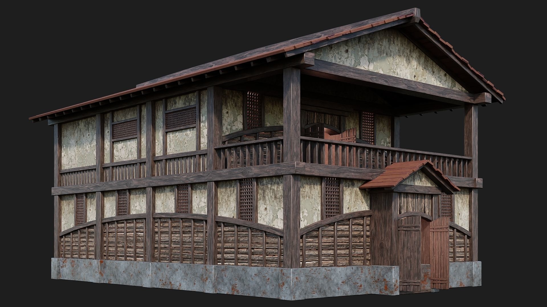 Medieval House Building 4K Textures GameReady 157 Low-poly 3D model_2