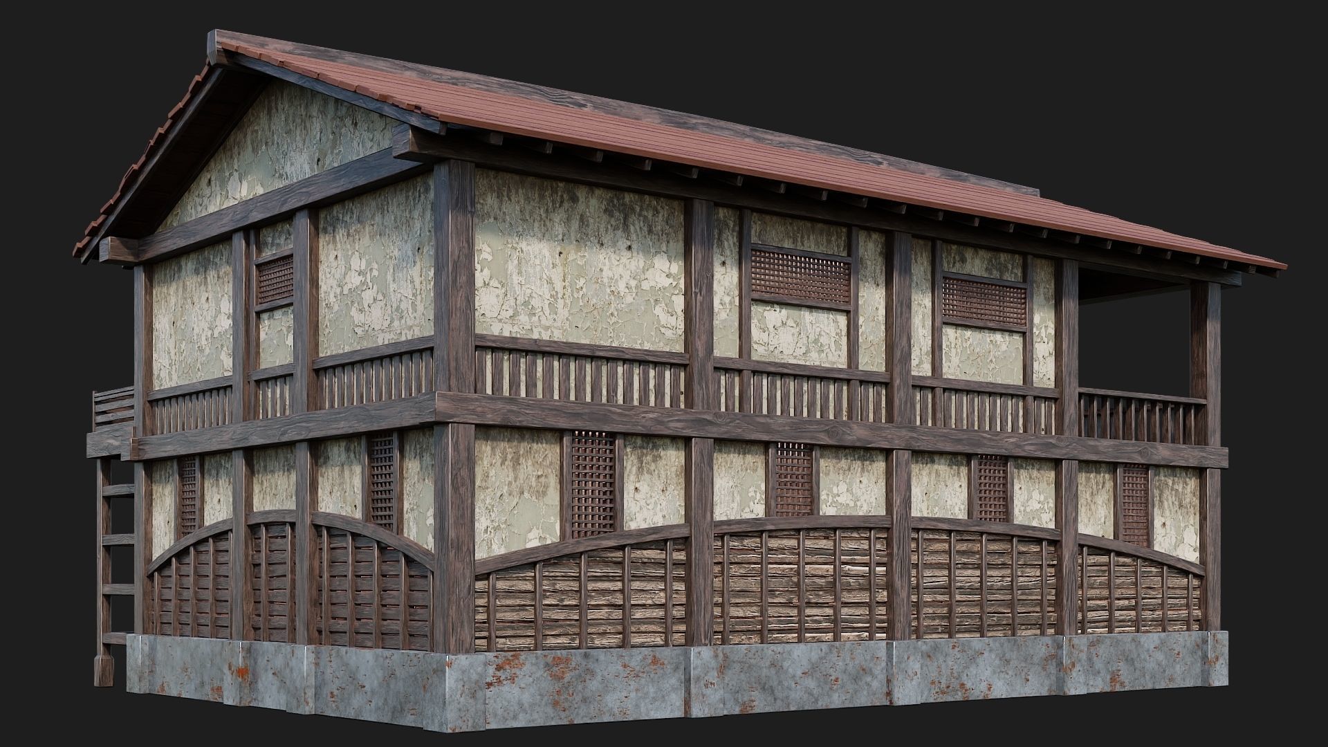 Medieval House Building 4K Textures GameReady 157 Low-poly 3D model_9
