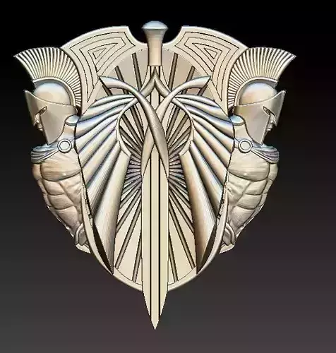 spartan and shield pendant