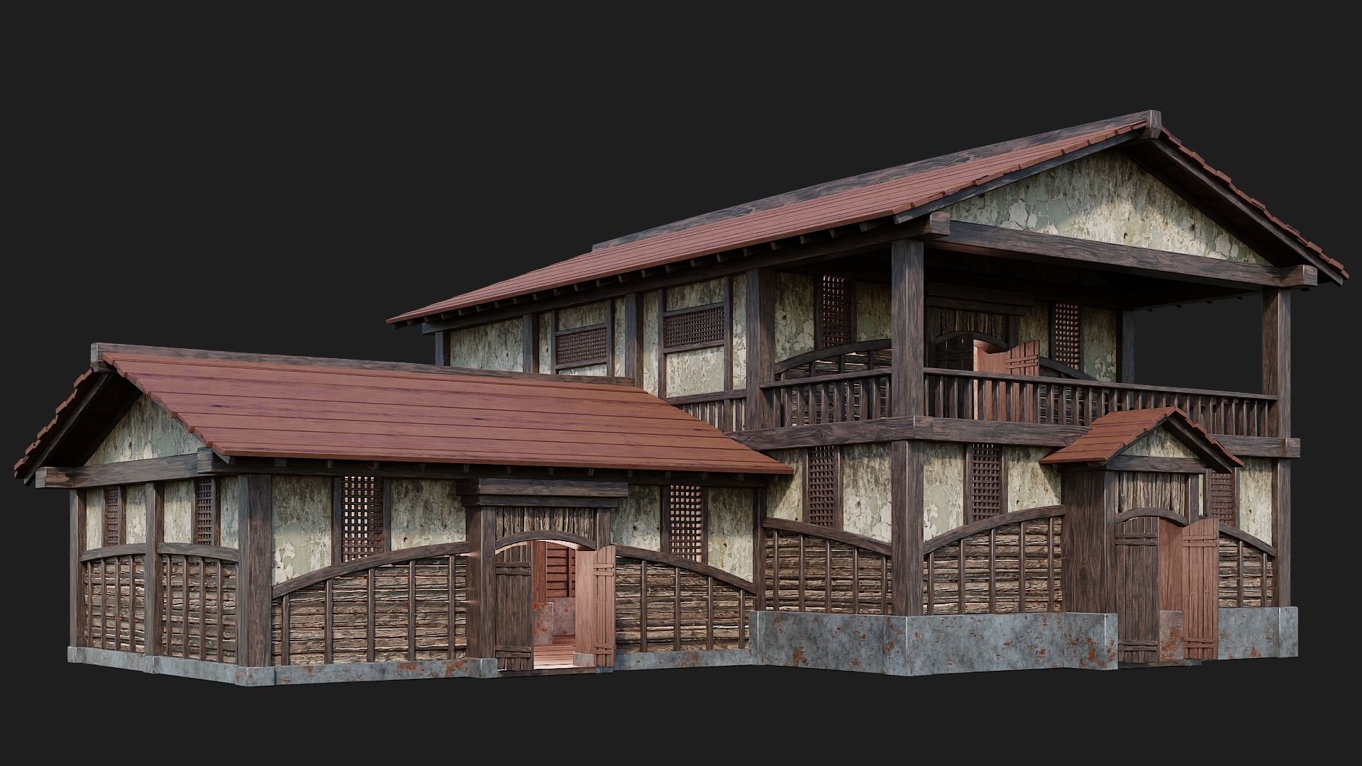 Medieval House Building 4K Textures GameReady 158 Low-poly 3D model_2