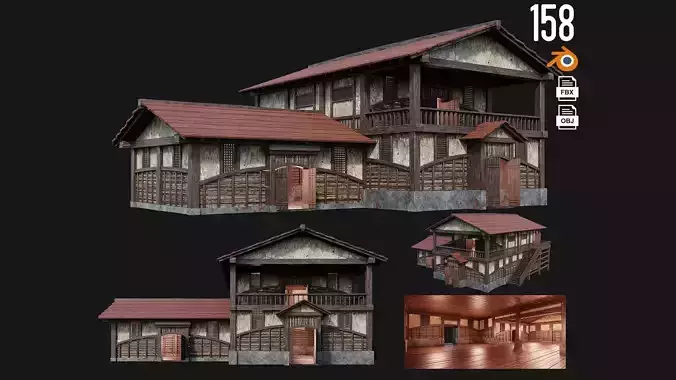 Medieval House Building 4K Textures GameReady 158