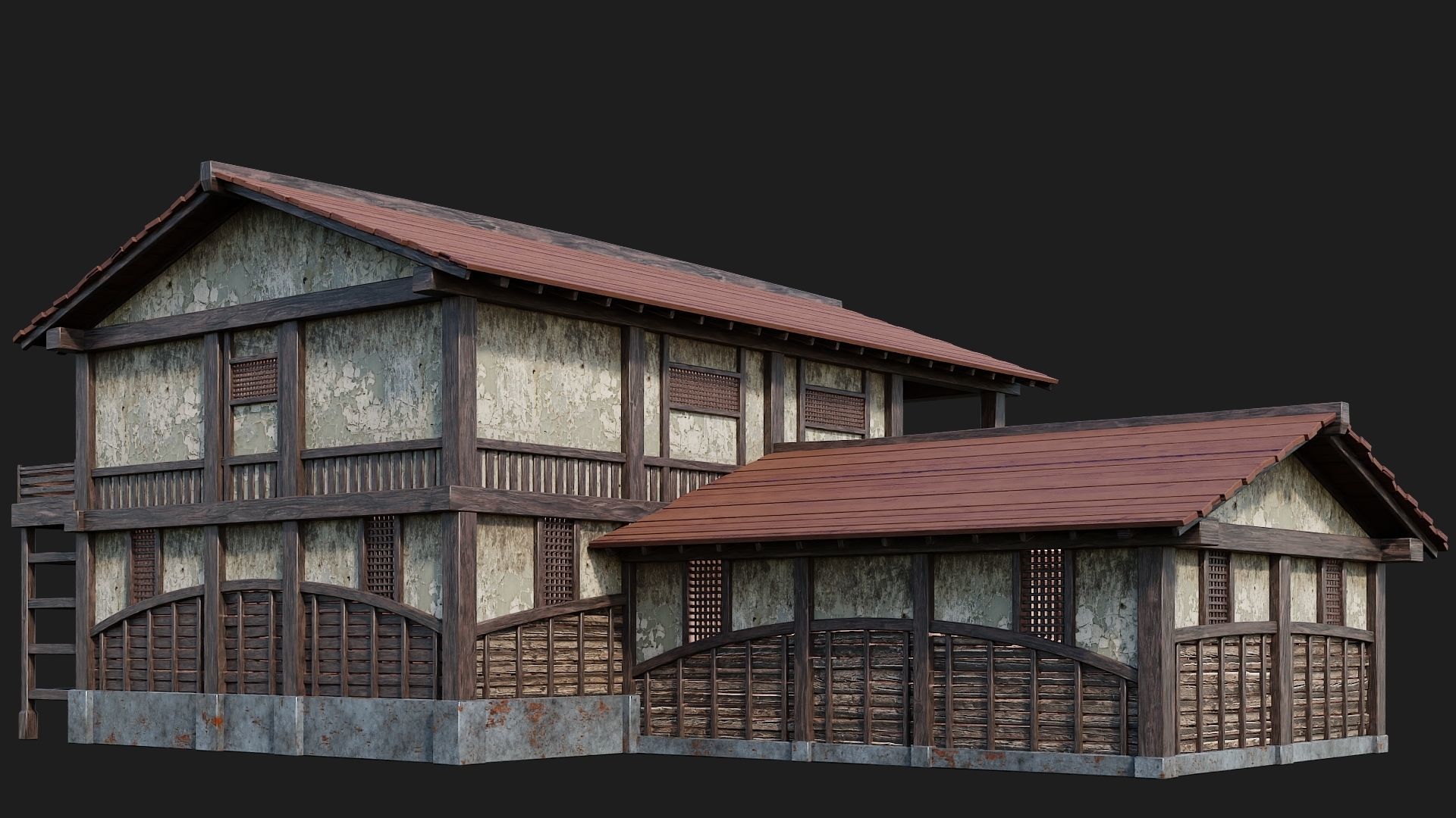 Medieval House Building 4K Textures GameReady 158 Low-poly 3D model_9