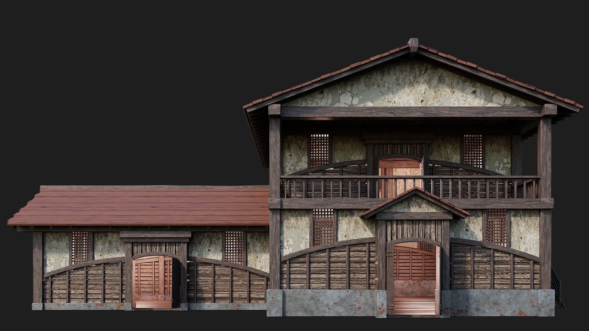 Medieval House Building 4K Textures GameReady 158 Low-poly 3D model_3
