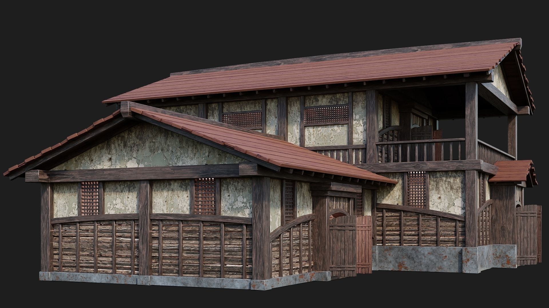Medieval House Building 4K Textures GameReady 158 Low-poly 3D model_10