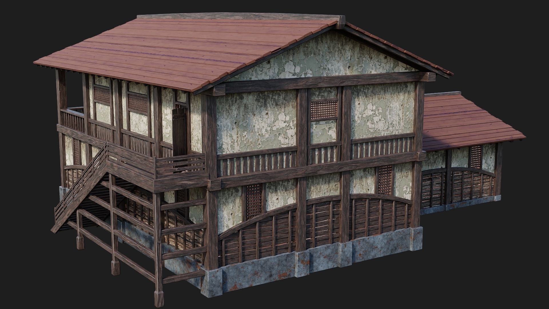 Medieval House Building 4K Textures GameReady 158 Low-poly 3D model_12