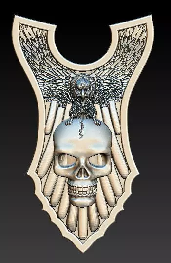 eagle and skull pendant 3D model_0