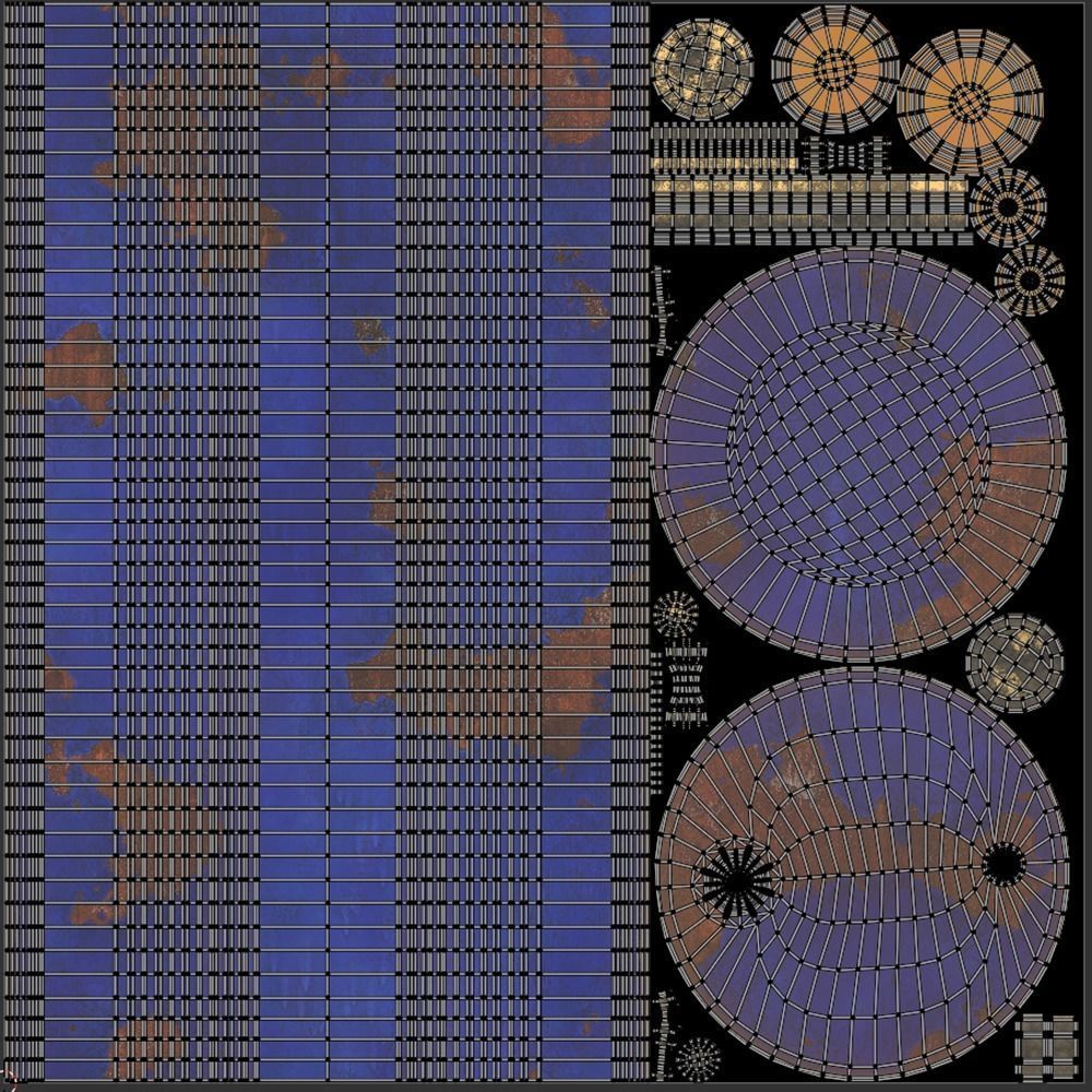 Pallet with Steel Barrels 3D model_11
