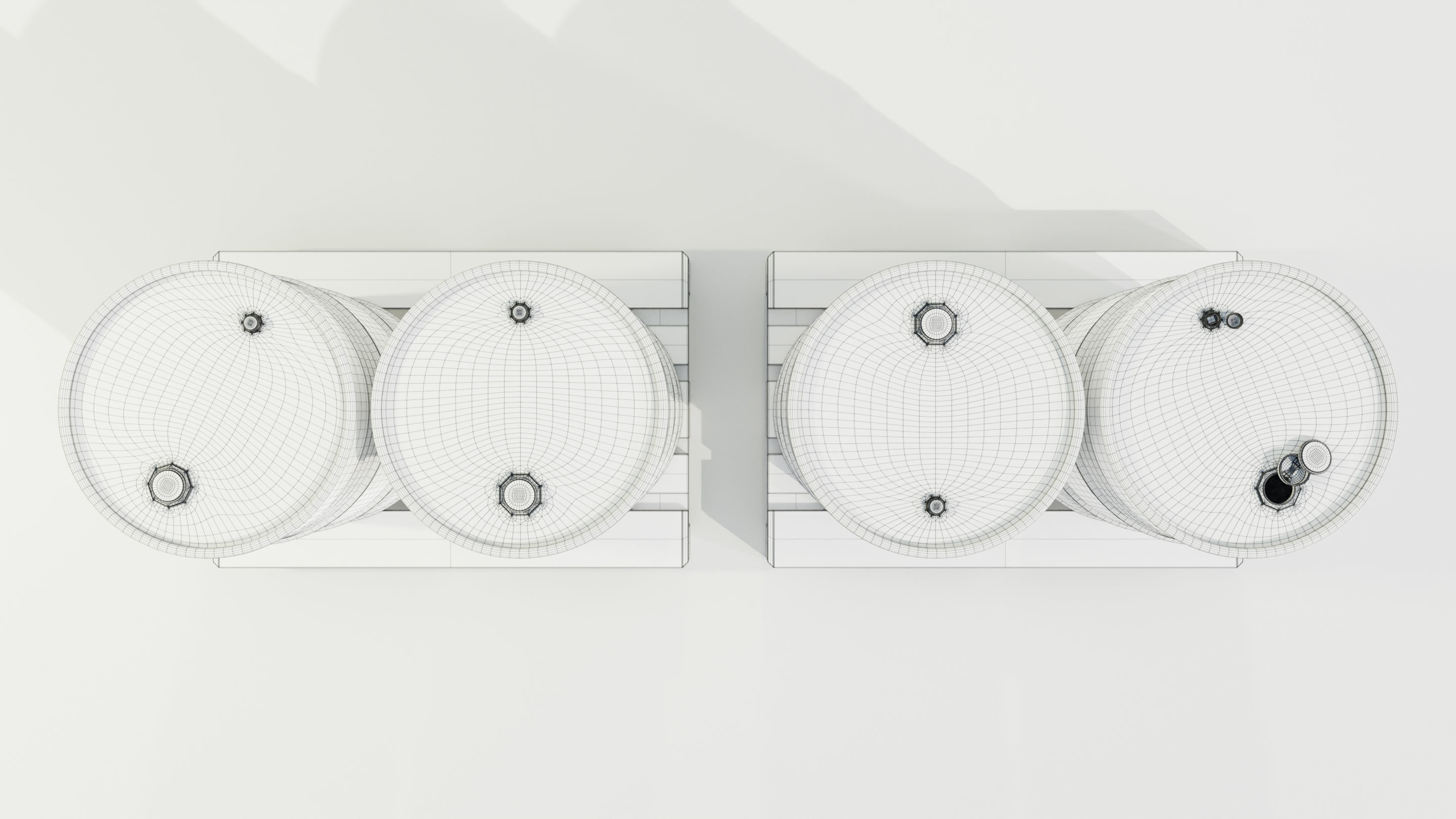 Pallet with Steel Barrels 3D model_20