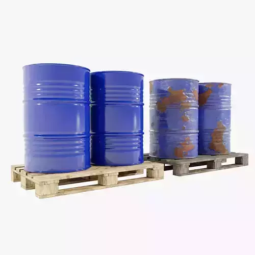 Pallet with Steel Barrels