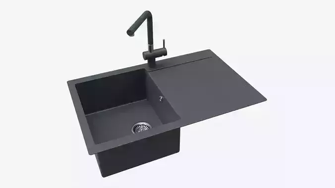Kitchen Sink Faucet 10 black onyx 3D model