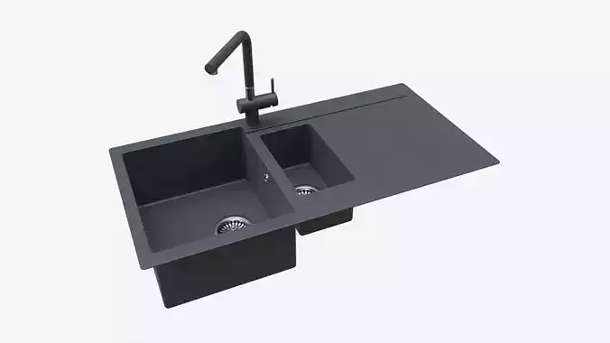 Kitchen Sink Faucet 11 black onyx 3D model