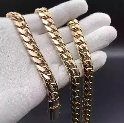 Chain gold cuban link bracelet