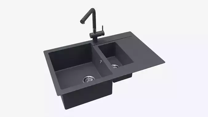 Kitchen Sink Faucet 12 black onyx 3D model