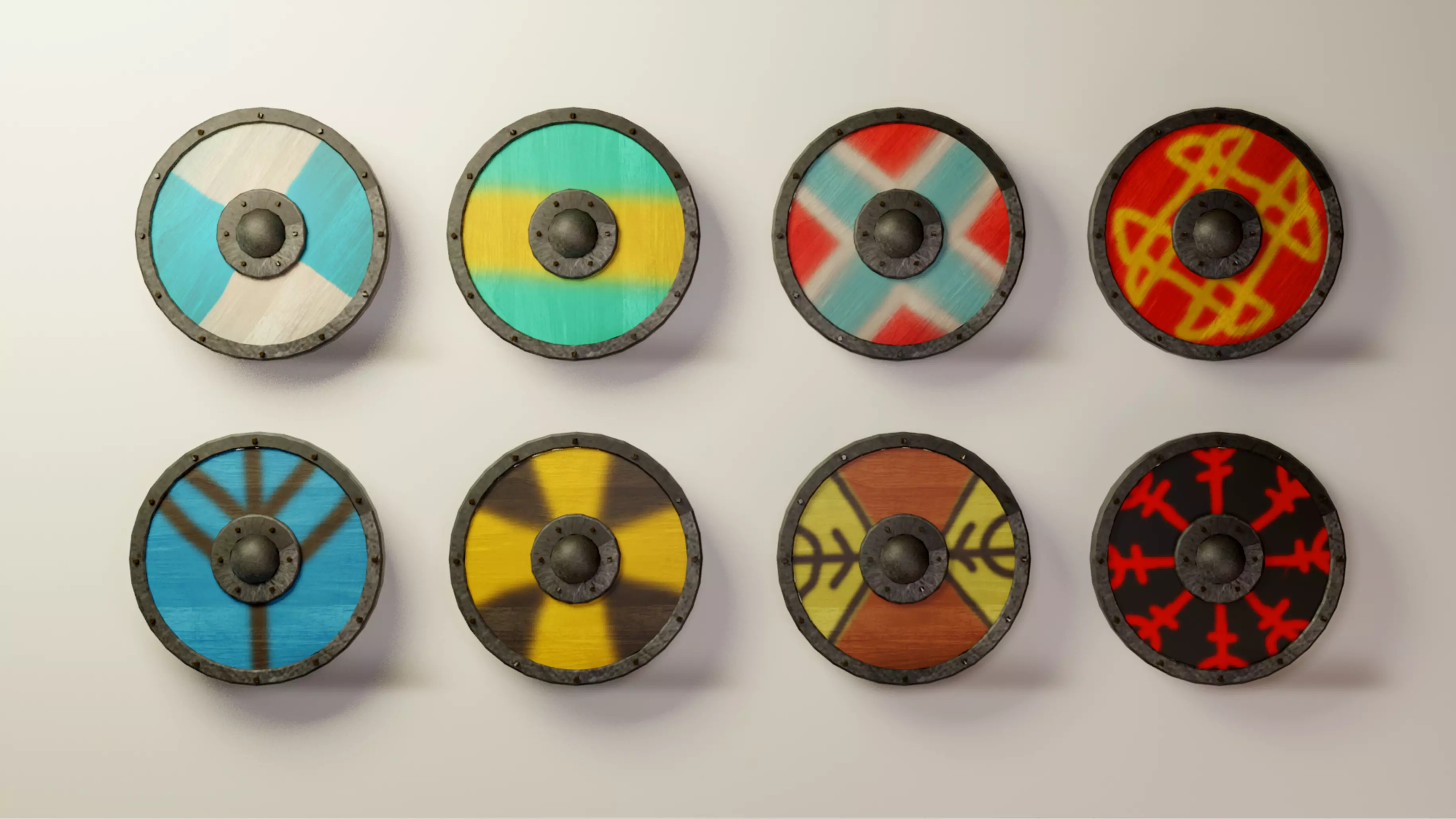 Viking Shield Pack Free low-poly 3D model