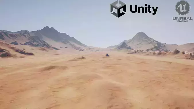 Terrain Set unity desert 3D model
