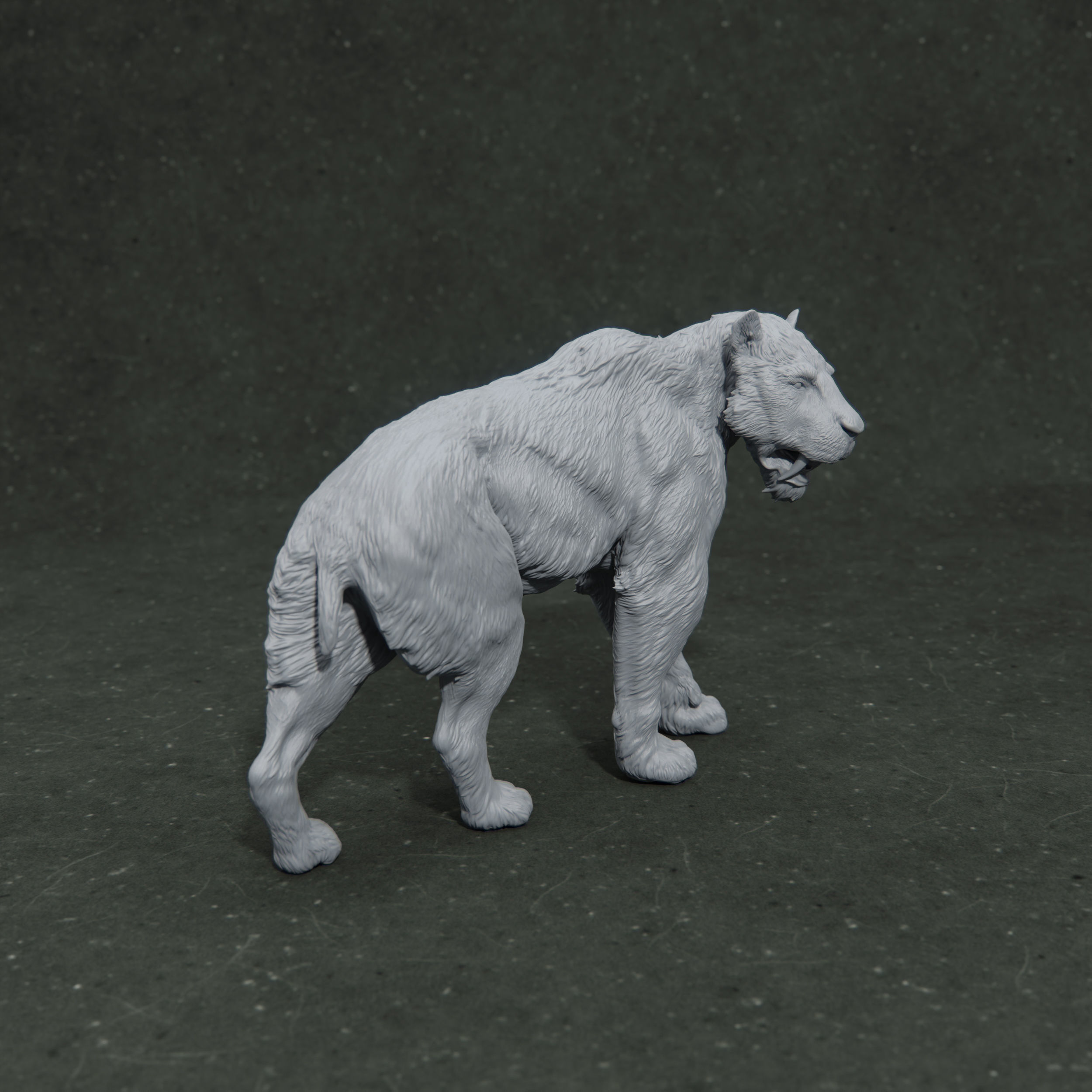 Smilodon Populator looking 1-35 scale pre-supported 3D print model_3