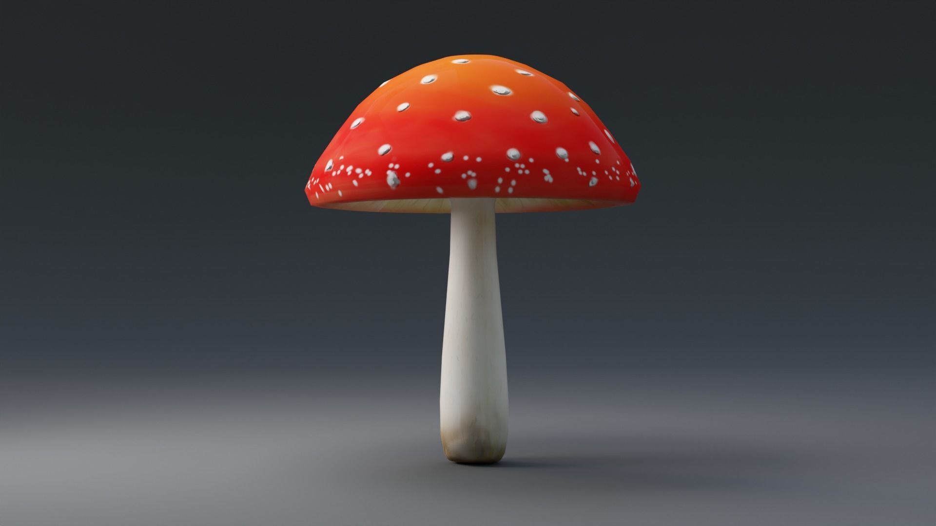 Mushroom Amanita Low-poly 3D model_1
