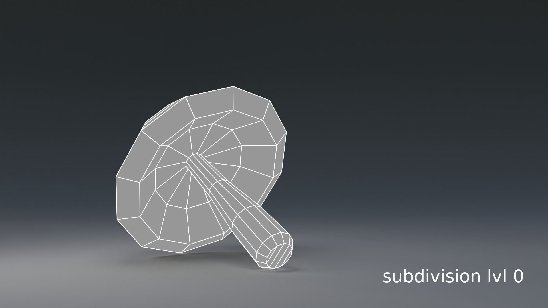 Mushroom Amanita Low-poly 3D model_7