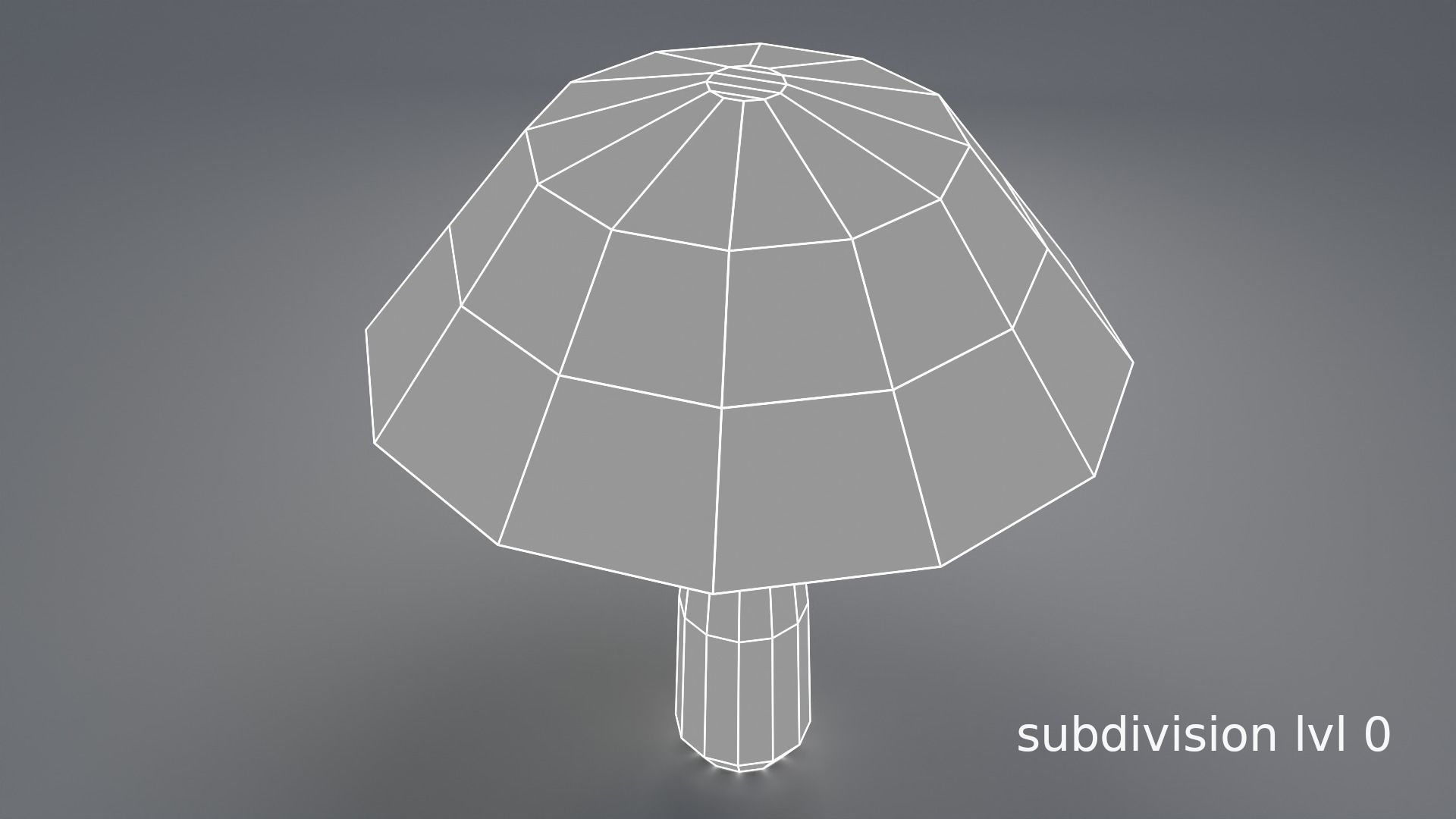 Mushroom Amanita Low-poly 3D model_8