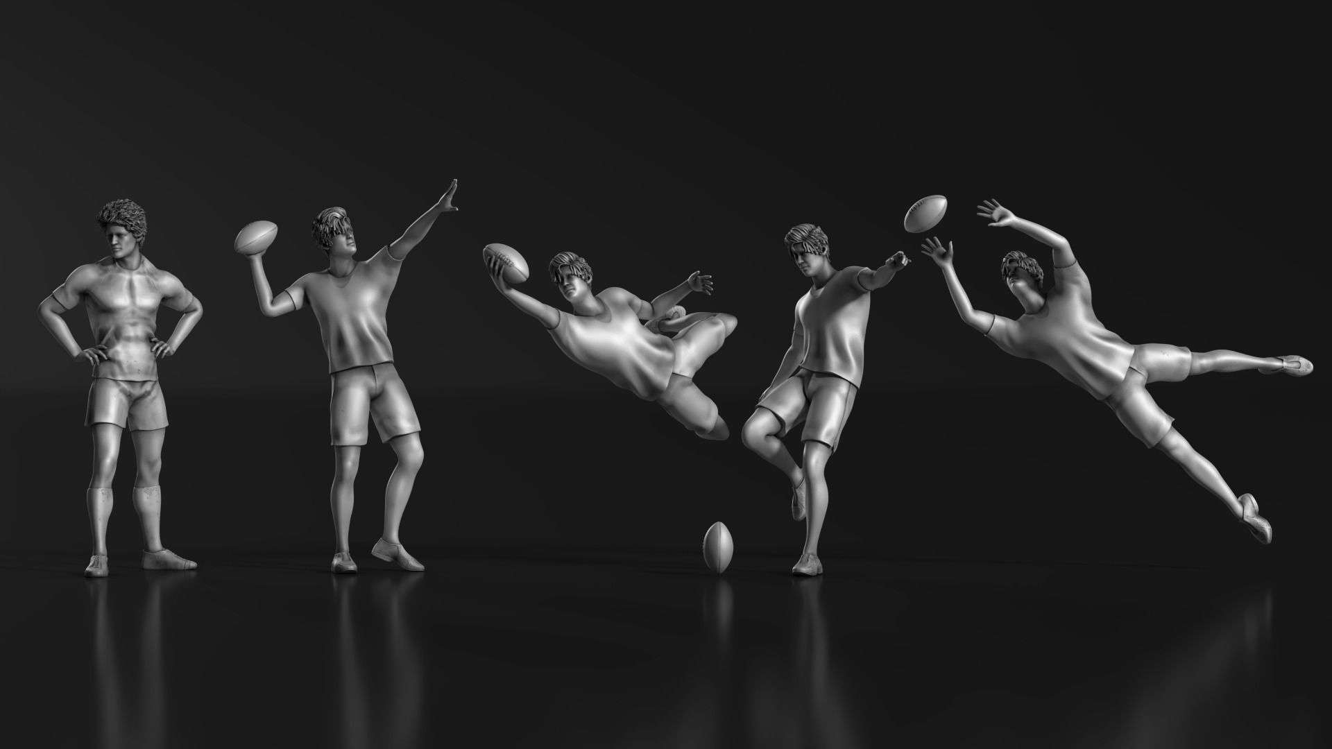 Rugby Poses 01  3D print model_4