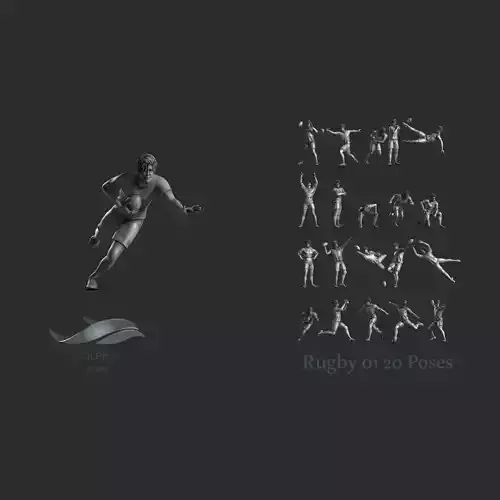 Rugby Poses 01  3D print model