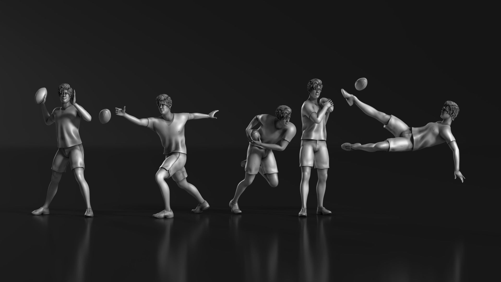 Rugby Poses 01  3D print model_2