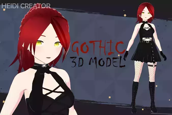 Gothic Vroid 3D Female Vtubing Model