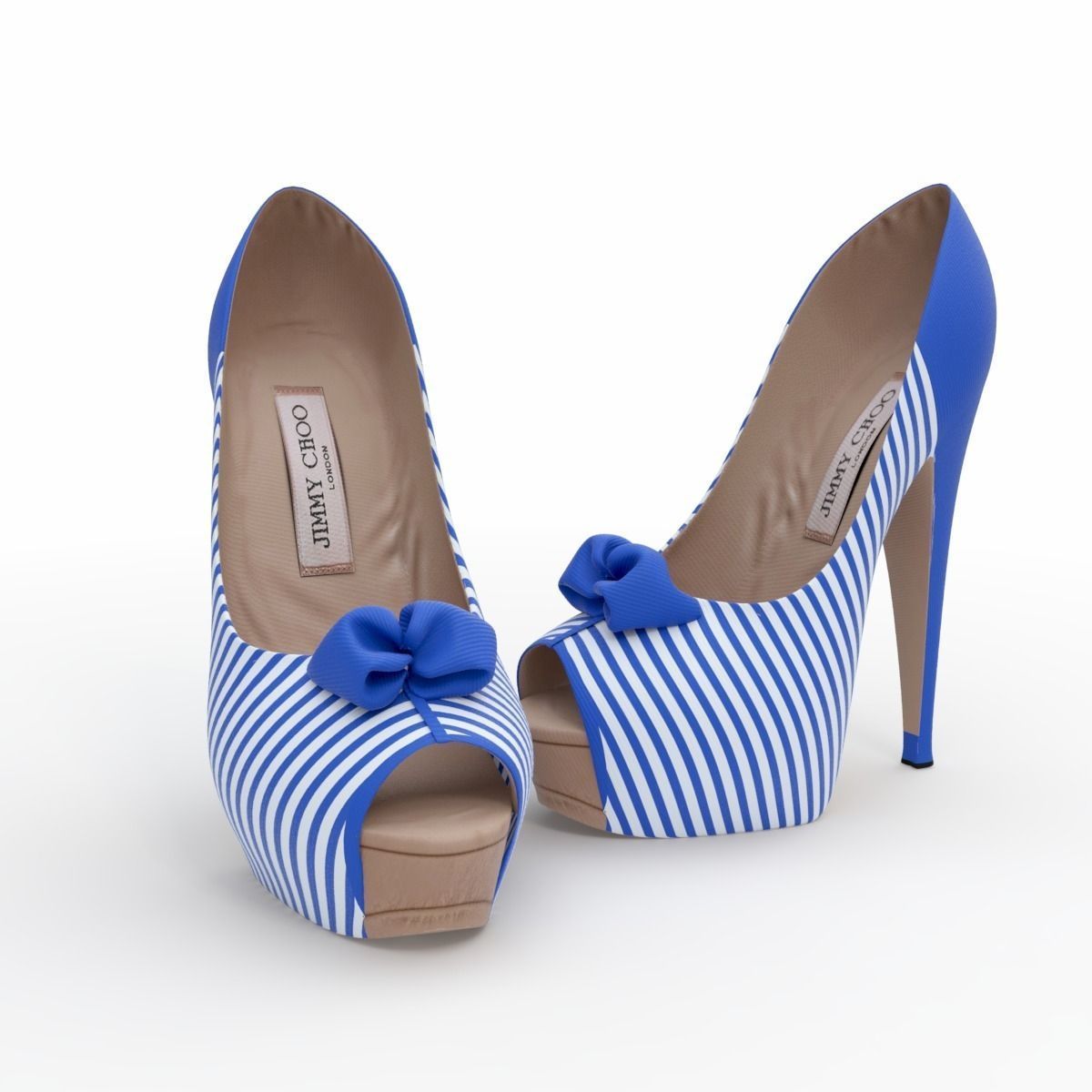 Woman nude with high heels Low-poly 3D model_34