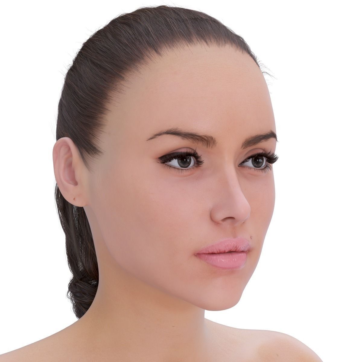 Woman nude with high heels Low-poly 3D model_23