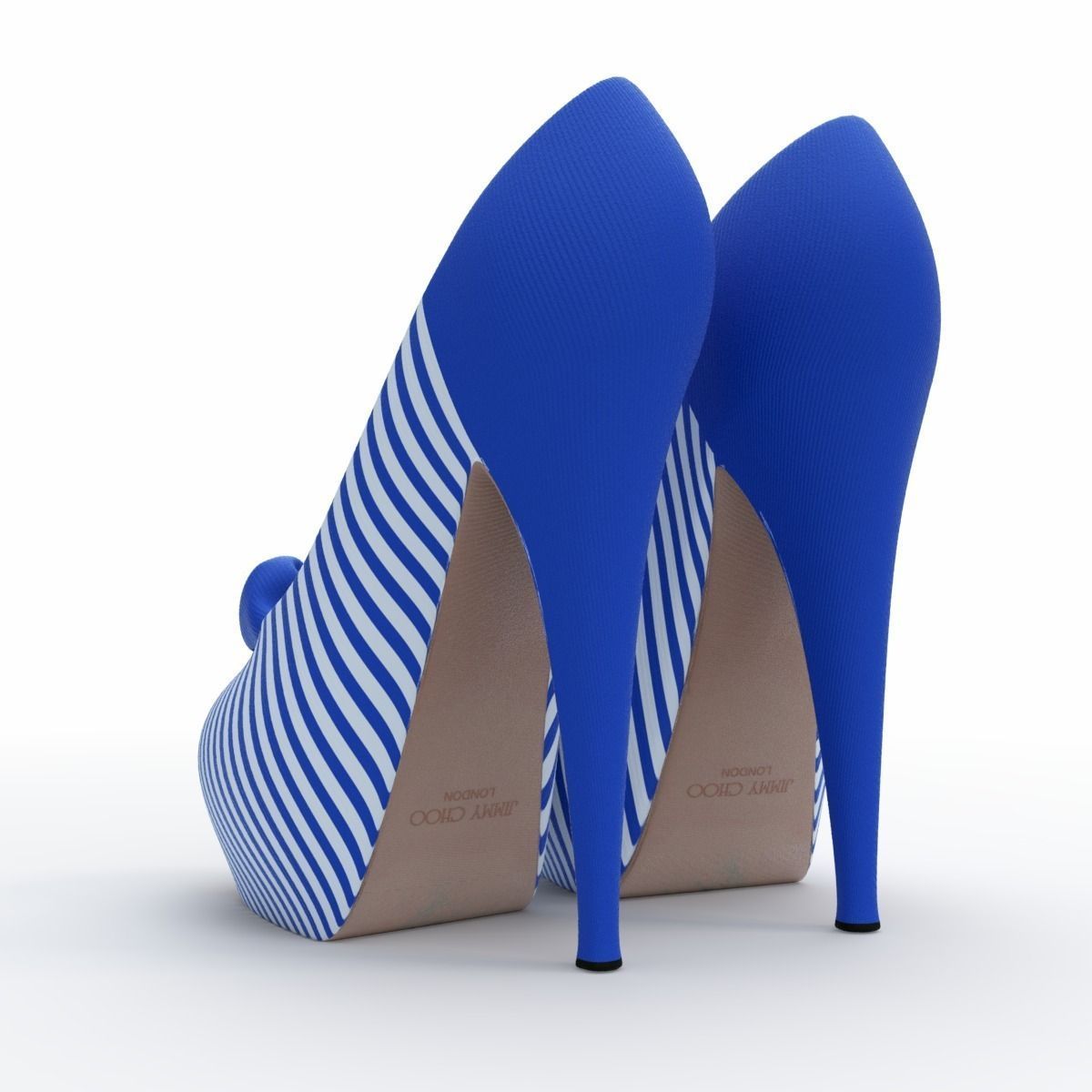 Woman nude with high heels Low-poly 3D model_35