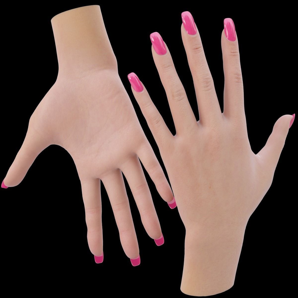 Woman nude with high heels Low-poly 3D model_24