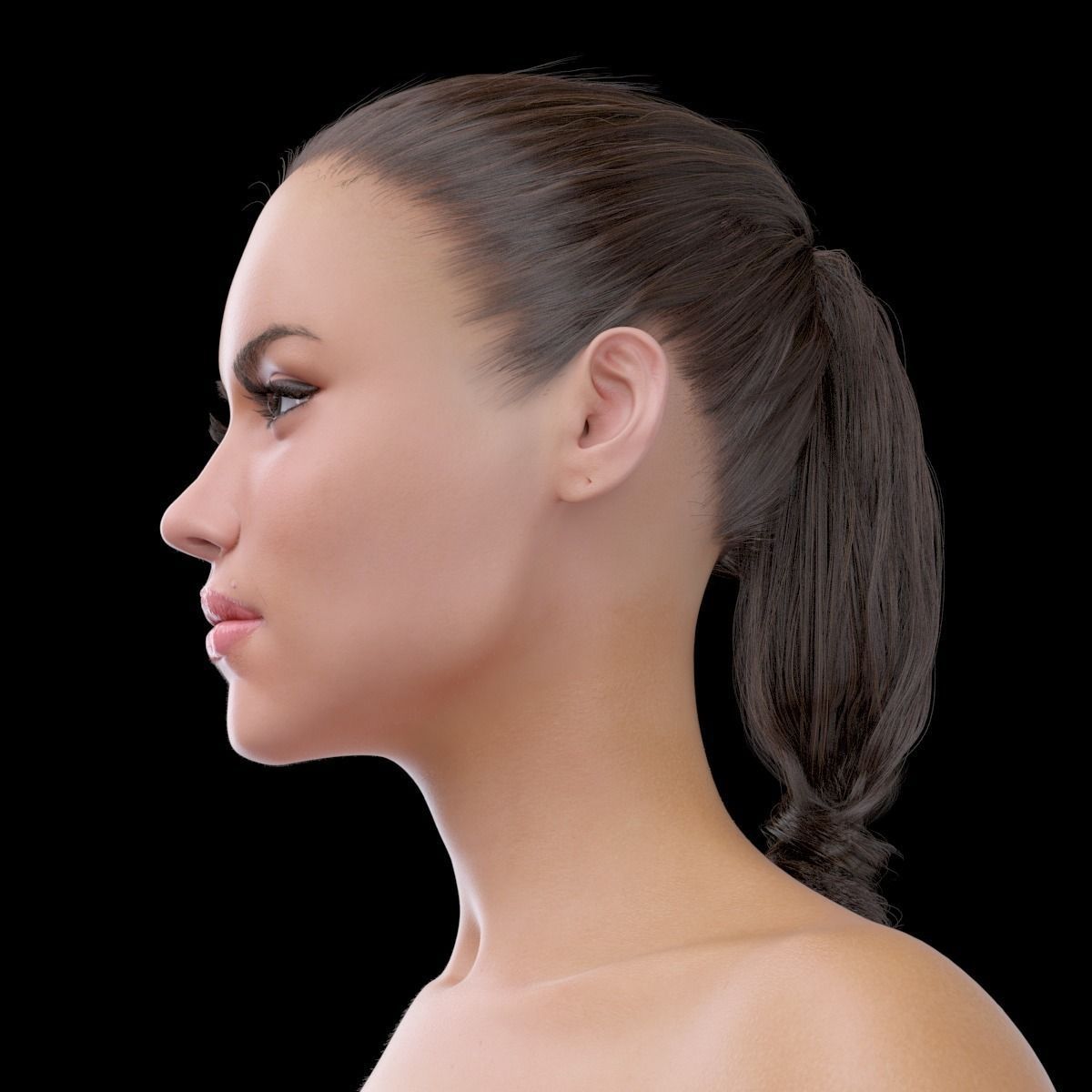 Woman nude with high heels Low-poly 3D model_28