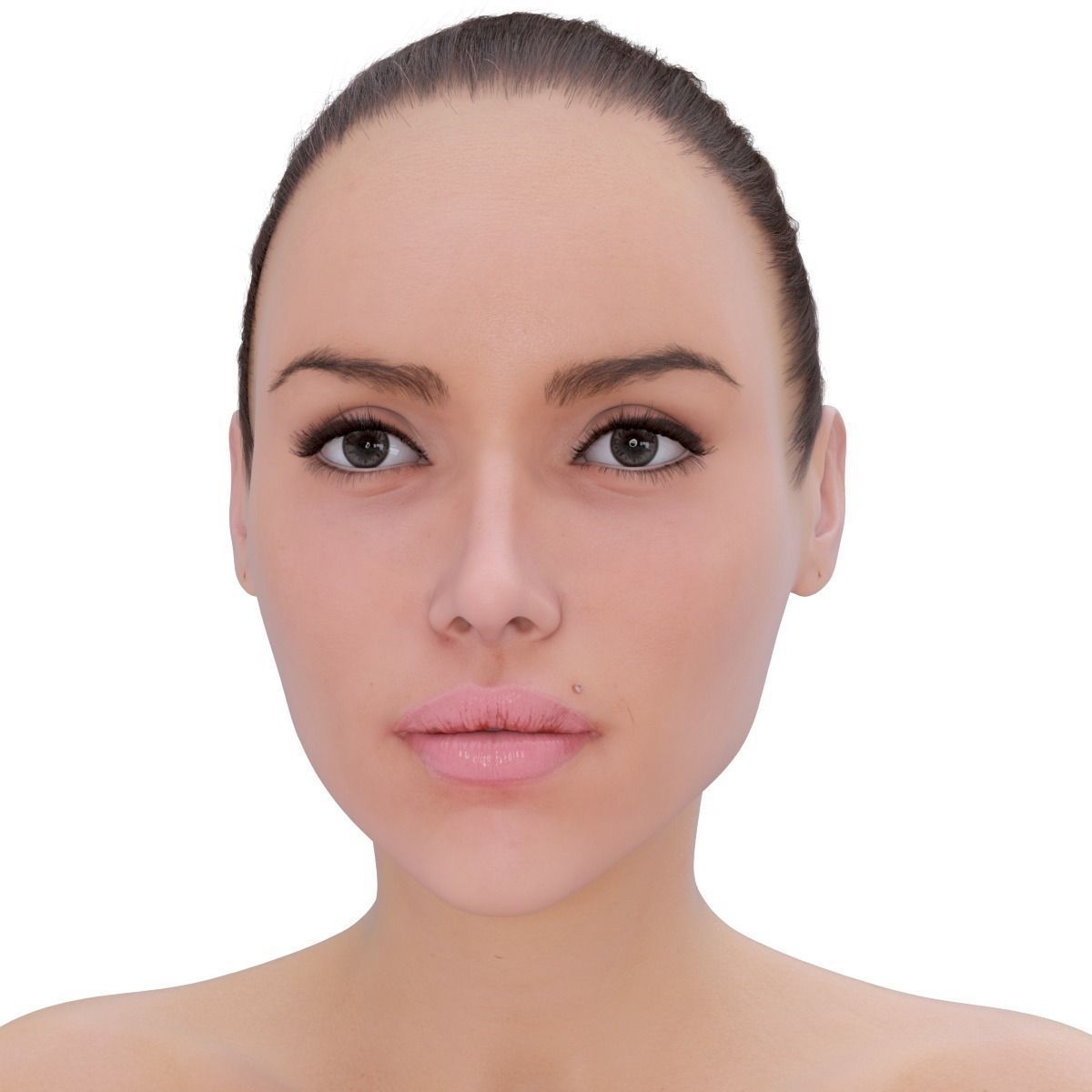 Woman nude with high heels Low-poly 3D model_3