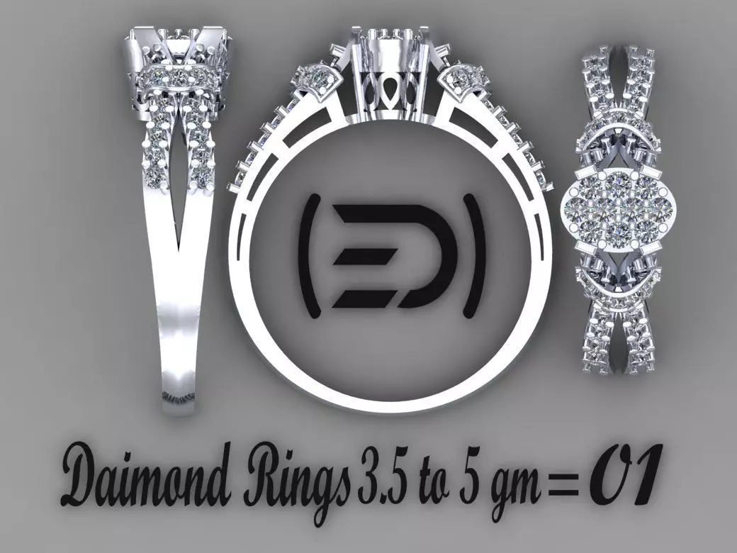 Diamond Rings 50 3D print model