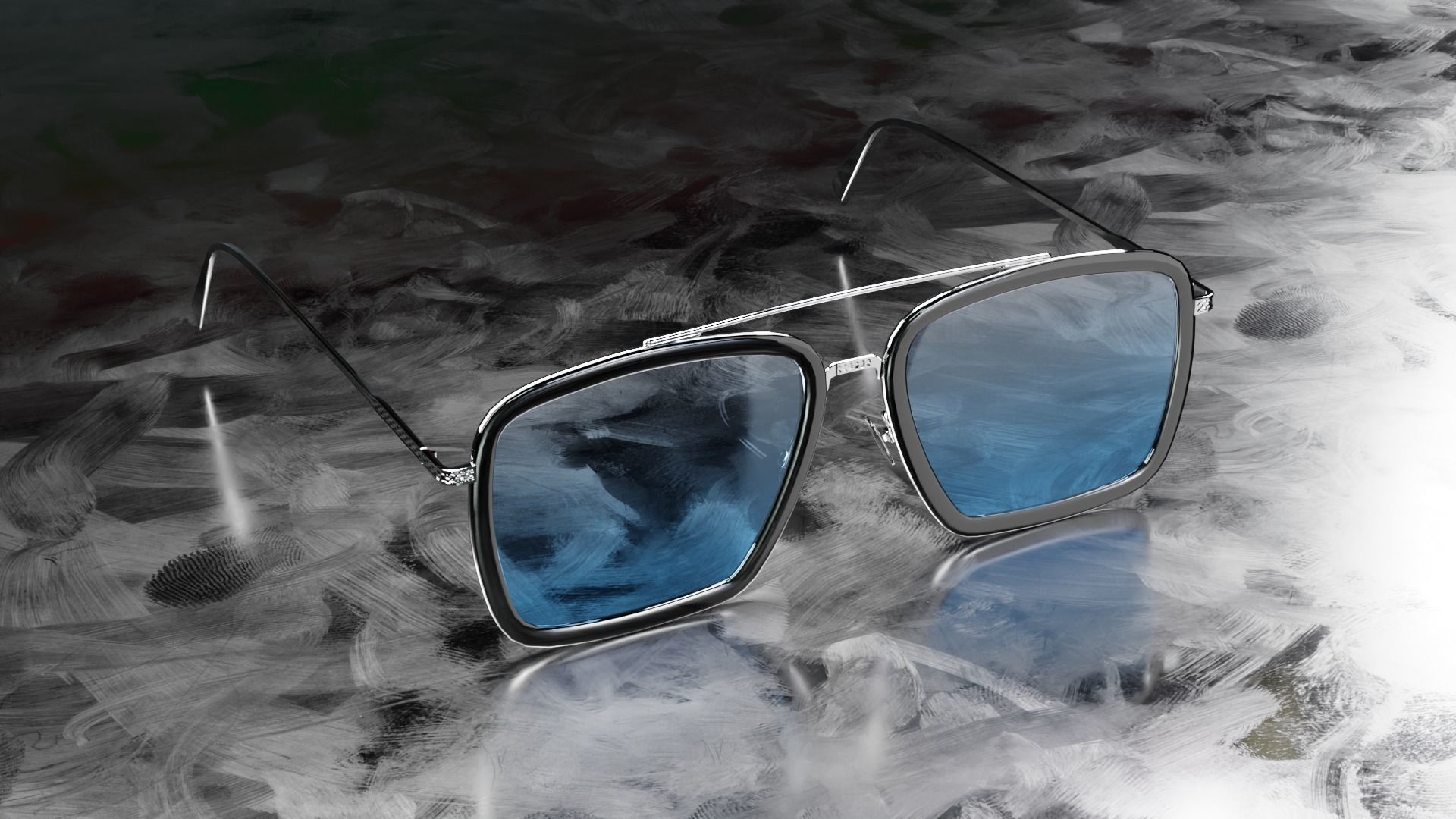 Sci Fi Glasses Iron man Edith 3D model_1