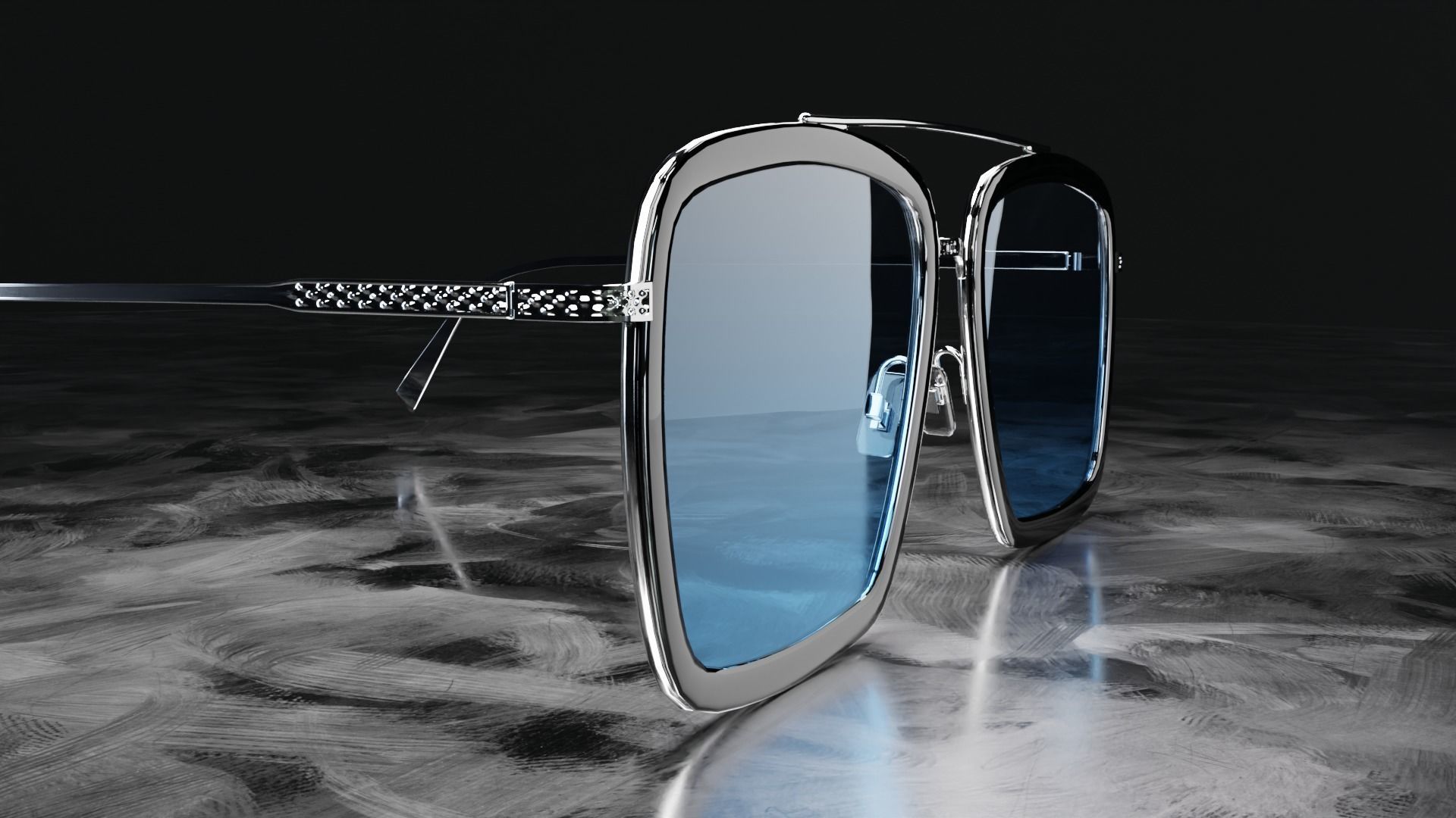 Sci Fi Glasses Iron man Edith 3D model_2