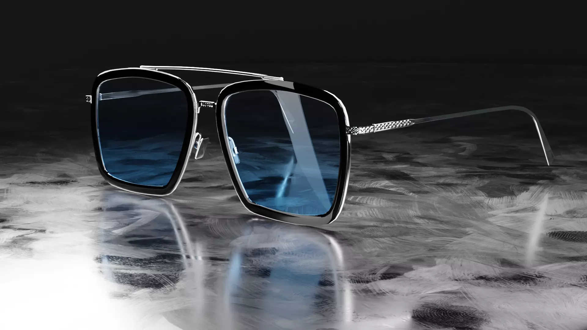 Sci Fi Glasses Iron man Edith 3D model_0