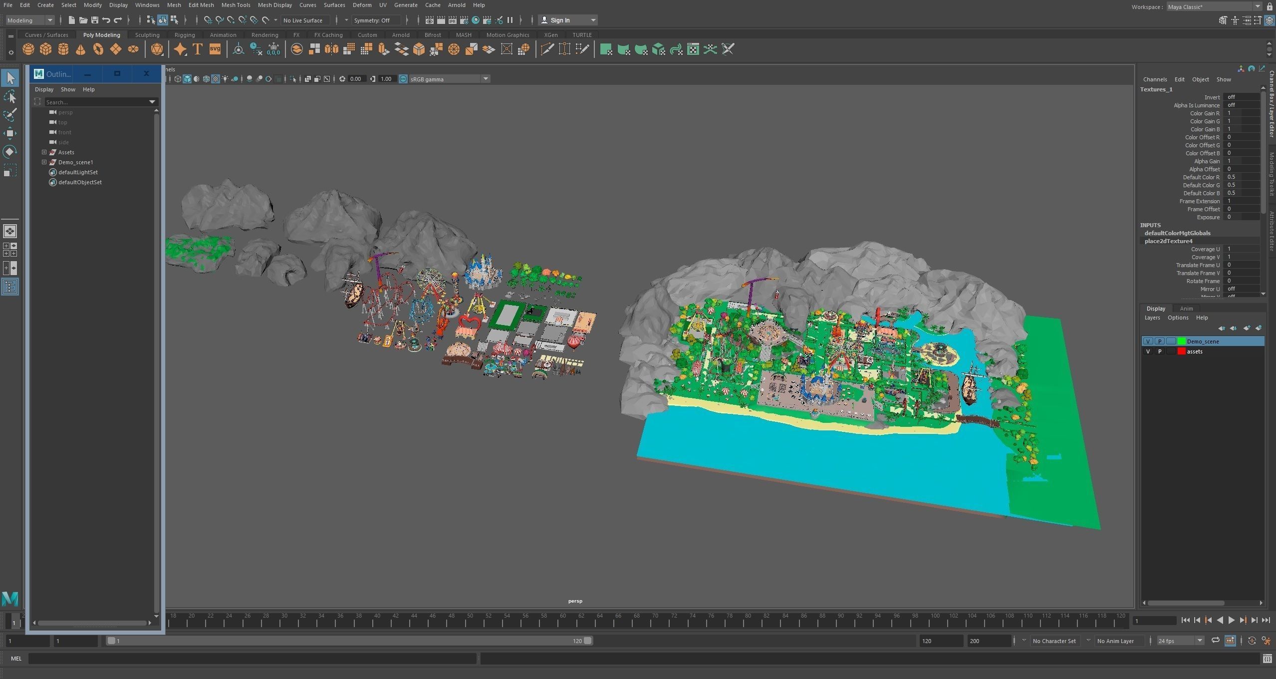 Amusement Park Low-poly 3D model_46