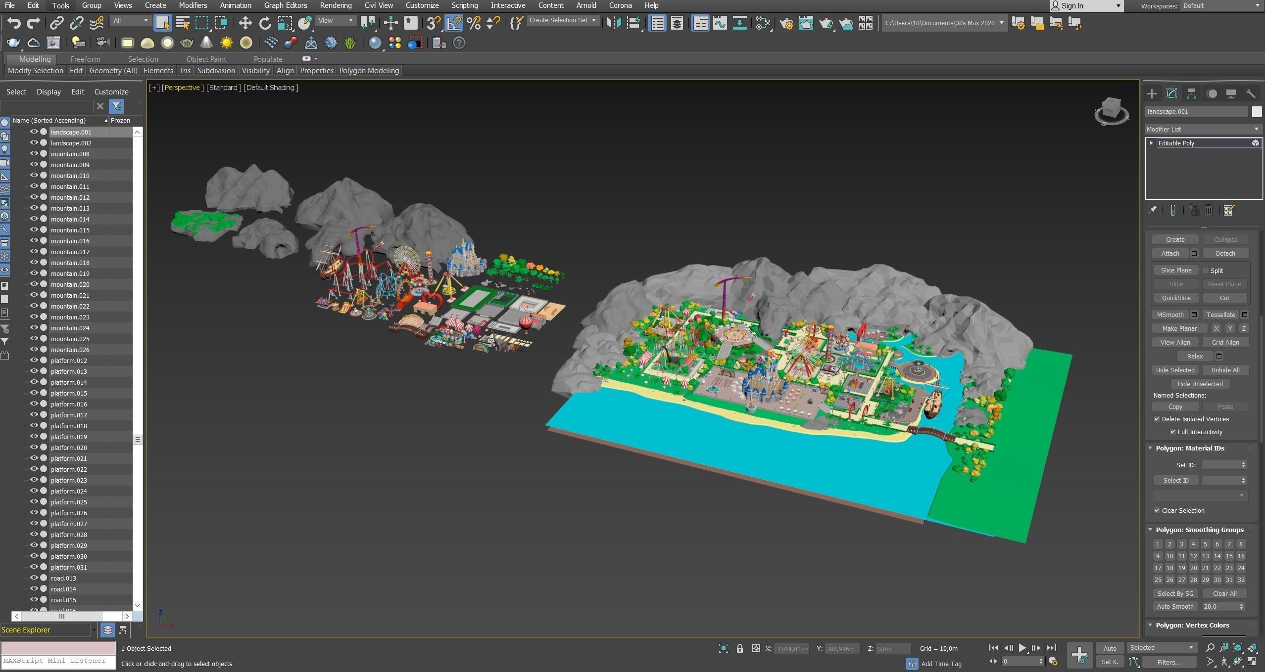 Amusement Park Low-poly 3D model_44