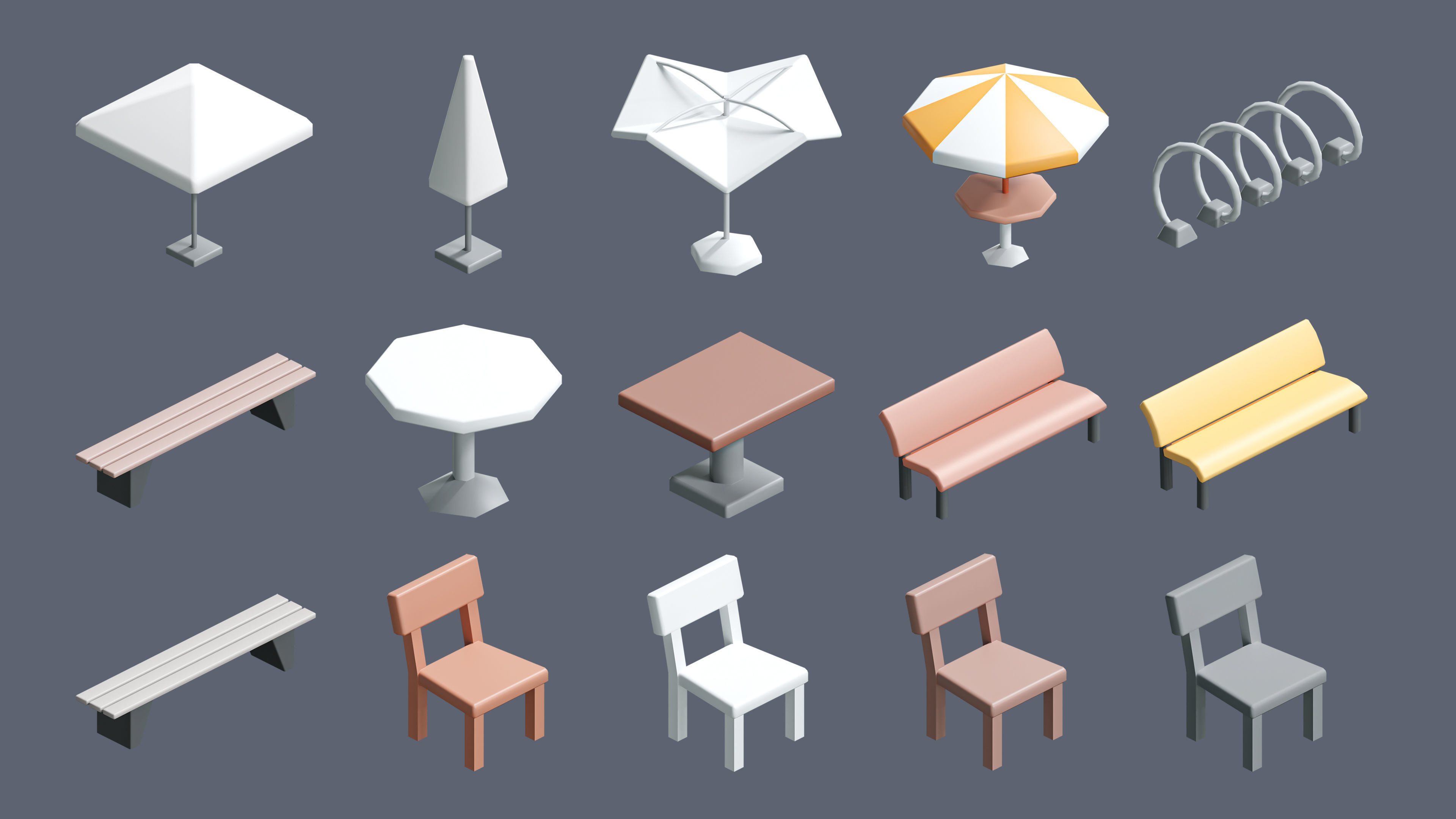 Amusement Park Low-poly 3D model_42