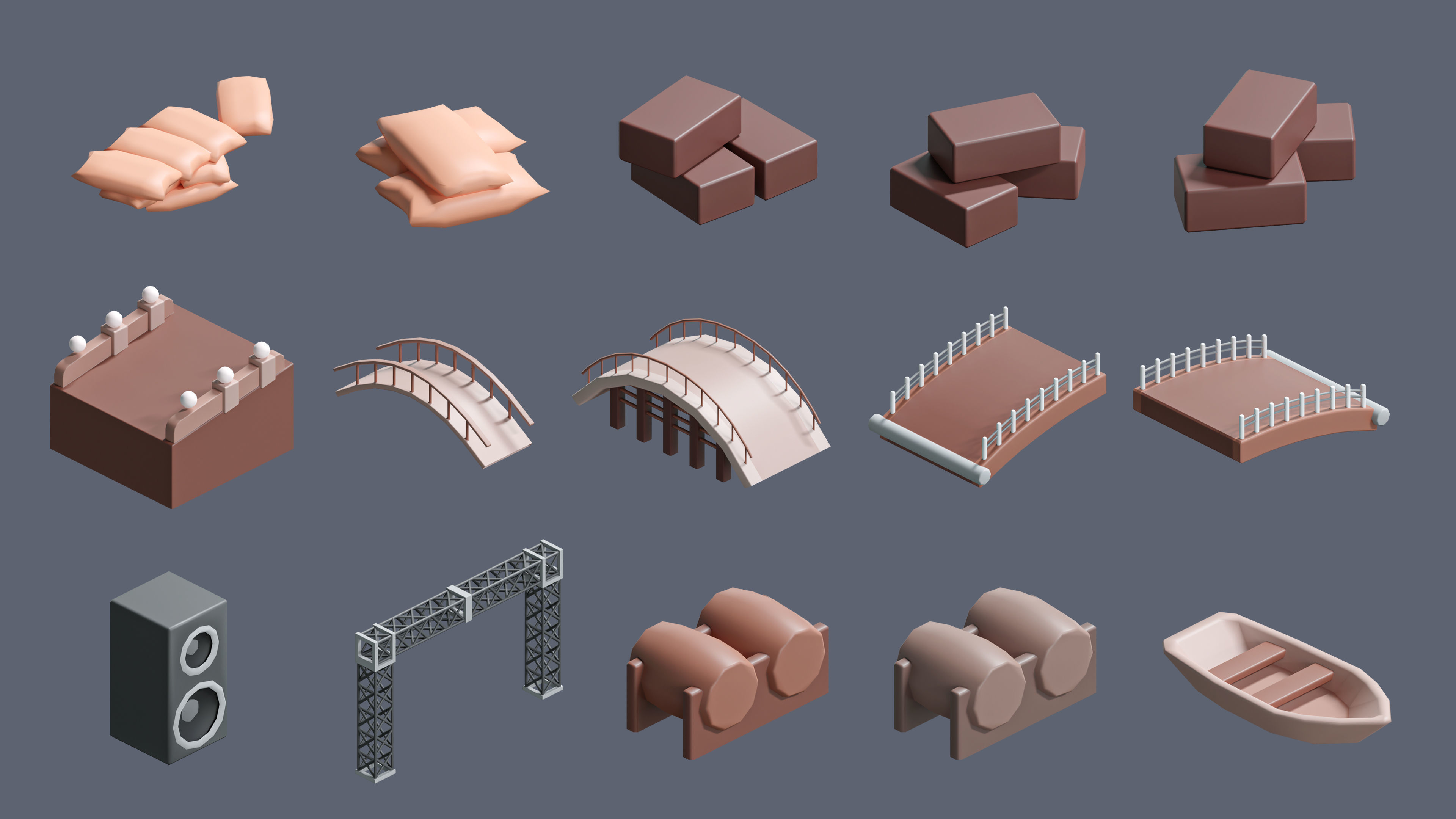 Amusement Park Low-poly 3D model_43