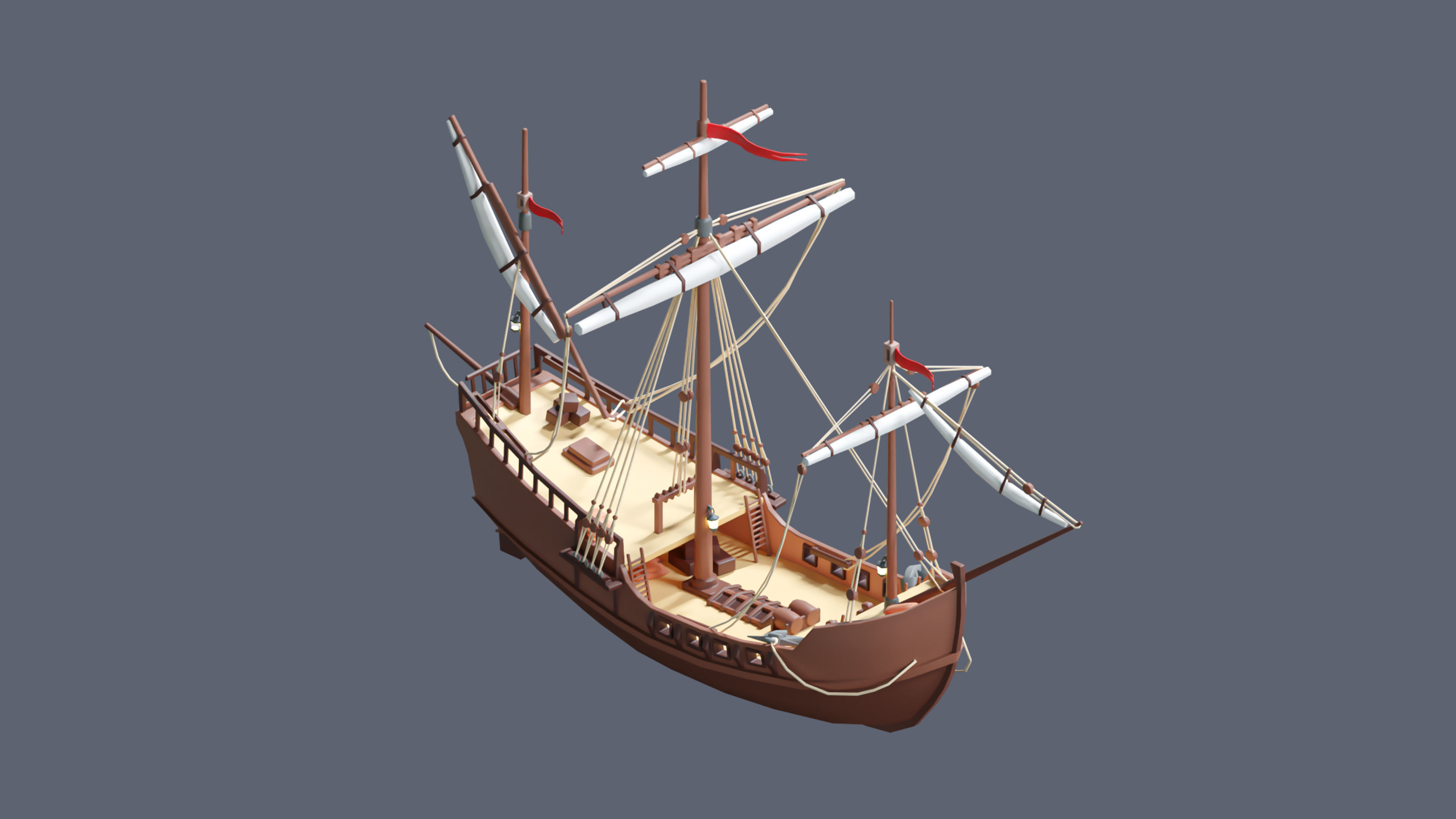 Amusement Park Low-poly 3D model_29