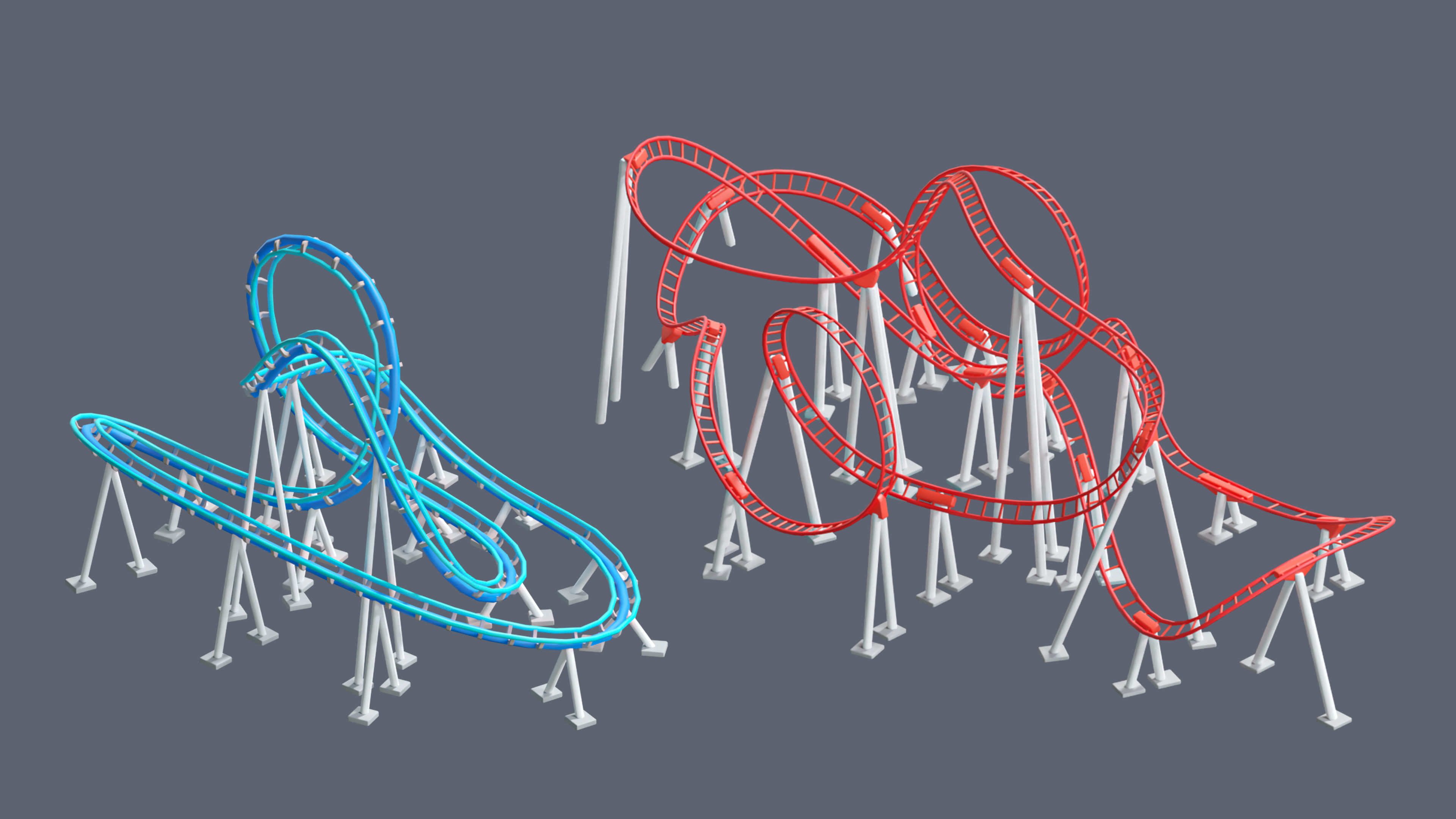 Amusement Park Low-poly 3D model_27