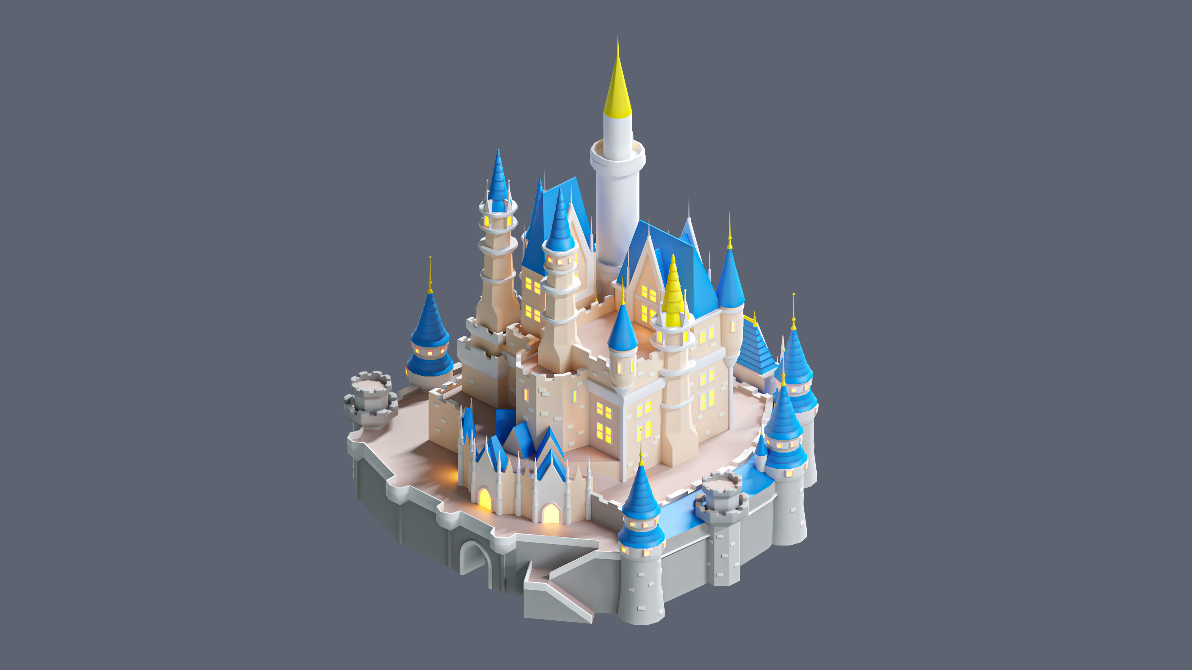 Amusement Park Low-poly 3D model_28