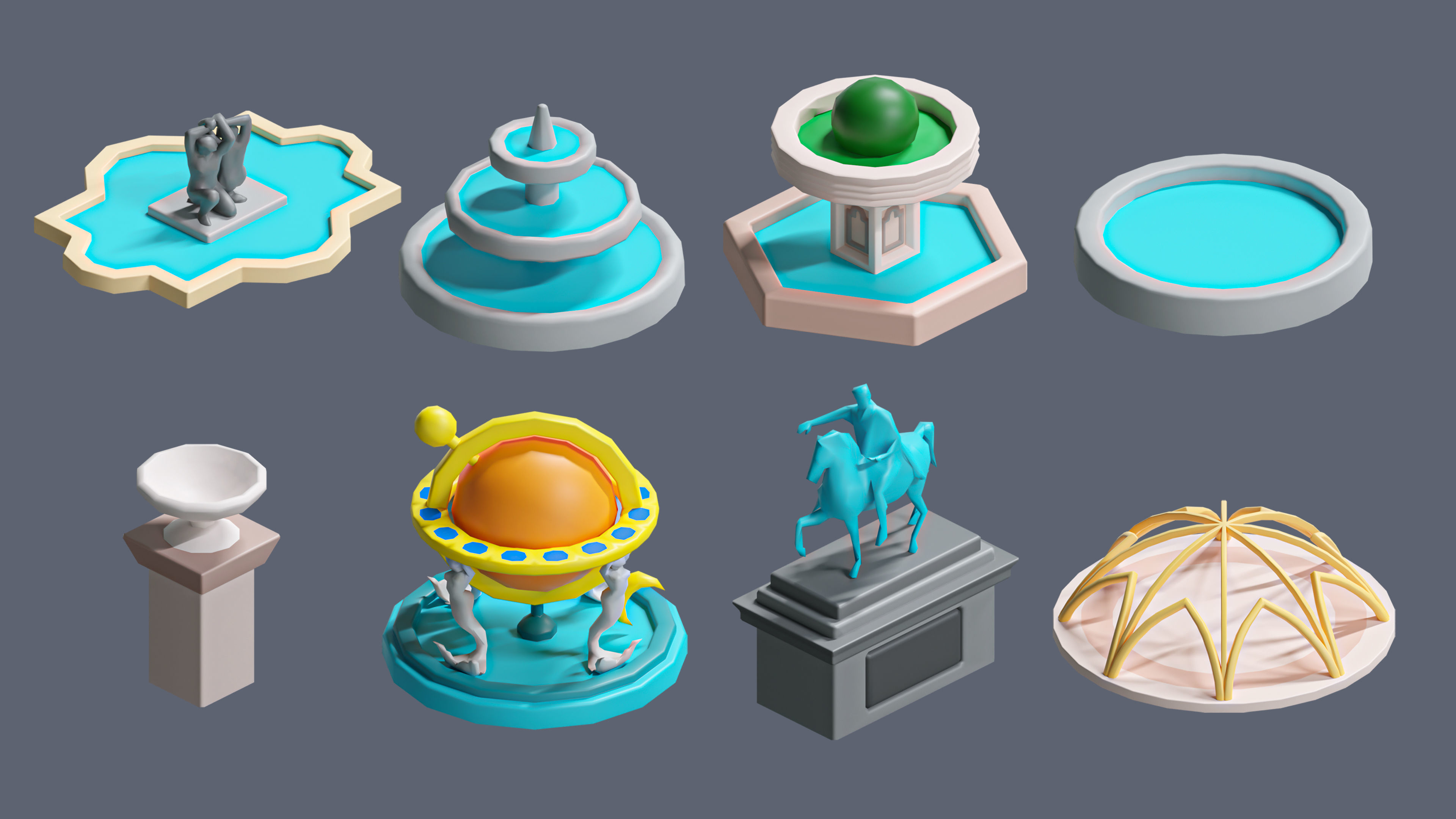 Amusement Park Low-poly 3D model_32