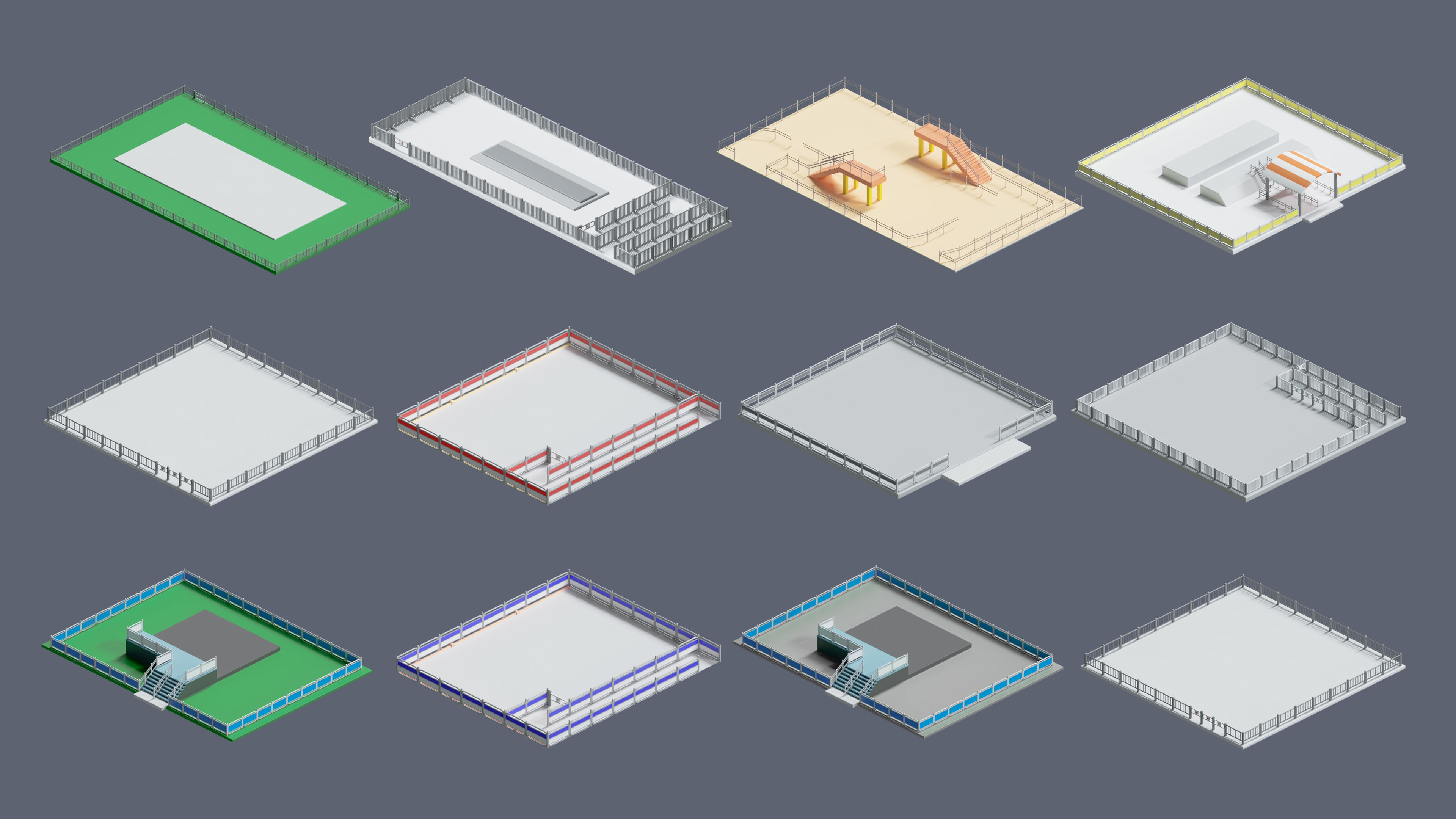 Amusement Park Low-poly 3D model_38